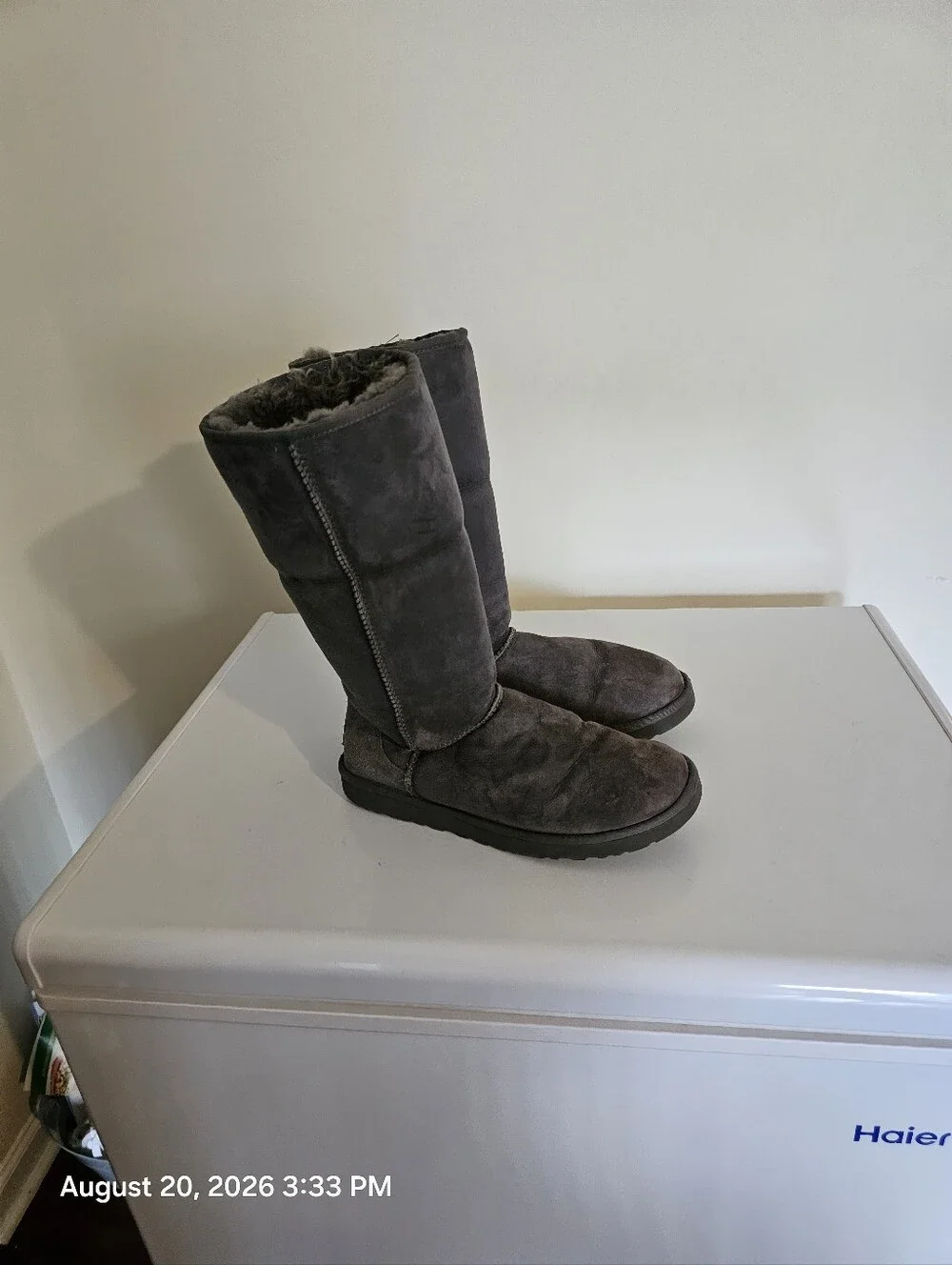 Women’s Gray Suede Tall Ugg Boots